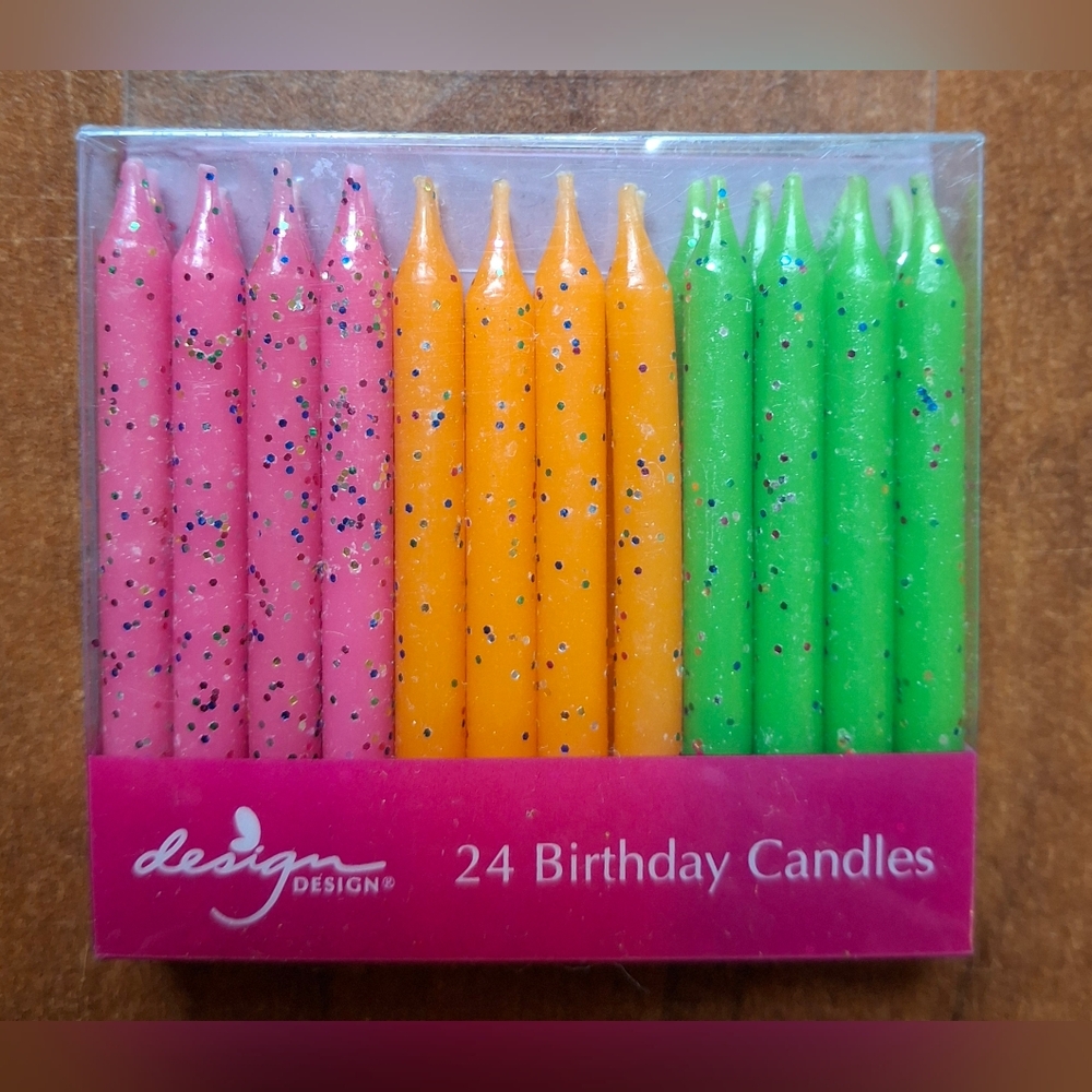 Birthday Candles By Design Design 24pk Shimmer Sherbert